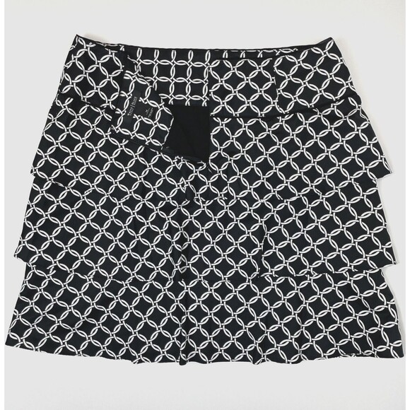 WHITE HOUSE BLACK MARKET Interlocking Ring 3-Tiered Swing Skirt Women’s Size 14 - Picture 3 of 6